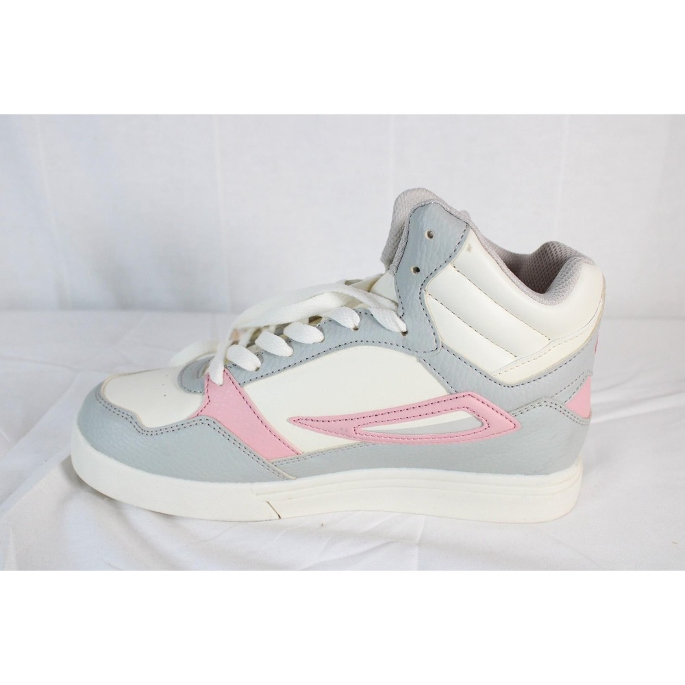 FILA High Top Sneakers Womens Gray Pink White Colorblock Lace Up Athletic Shoes - Picture 13 of 13